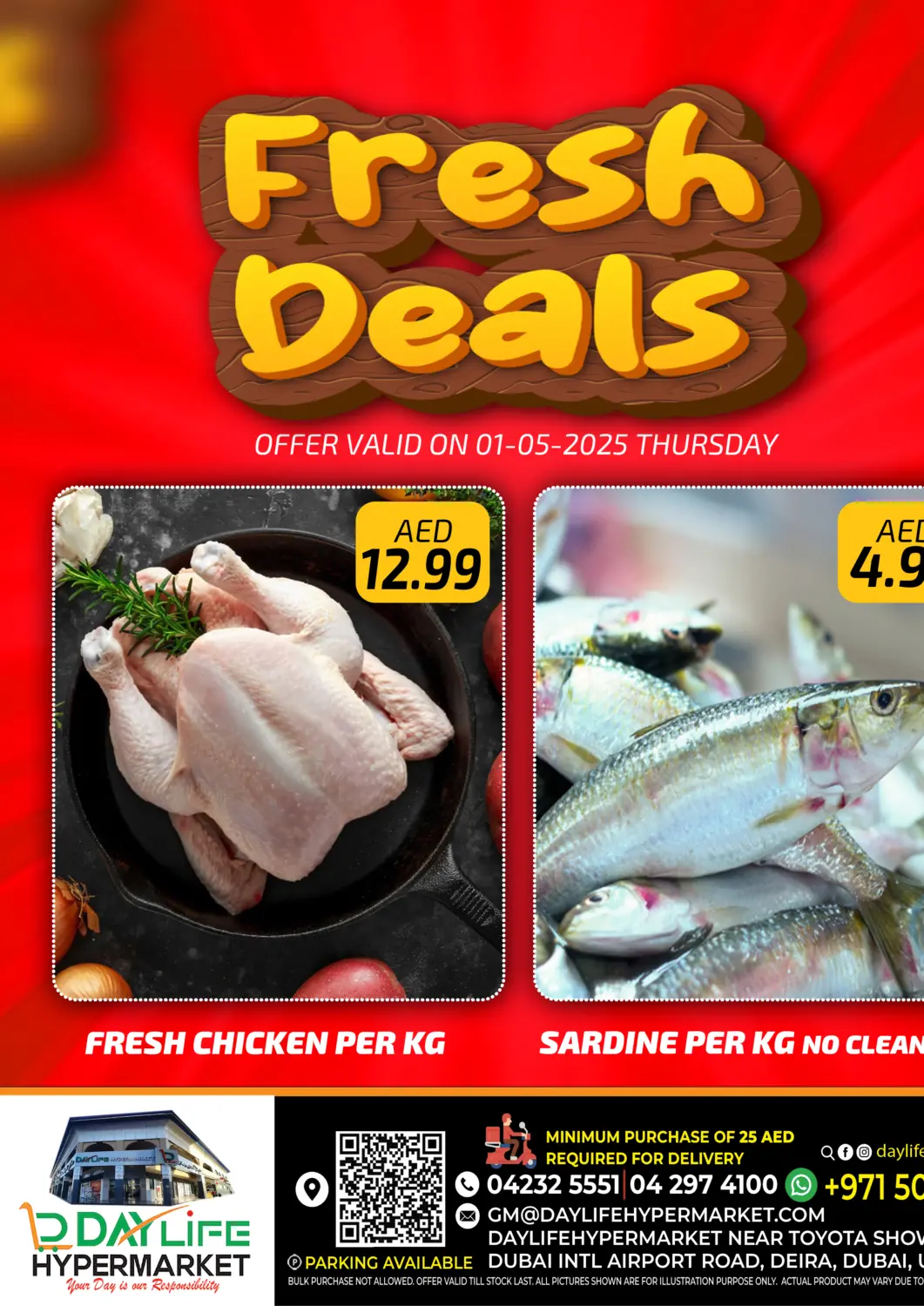 UAE - Dubai Daylife Hypermarket LLC offers in D4D Online. Fresh Deals. . Only On 1st May