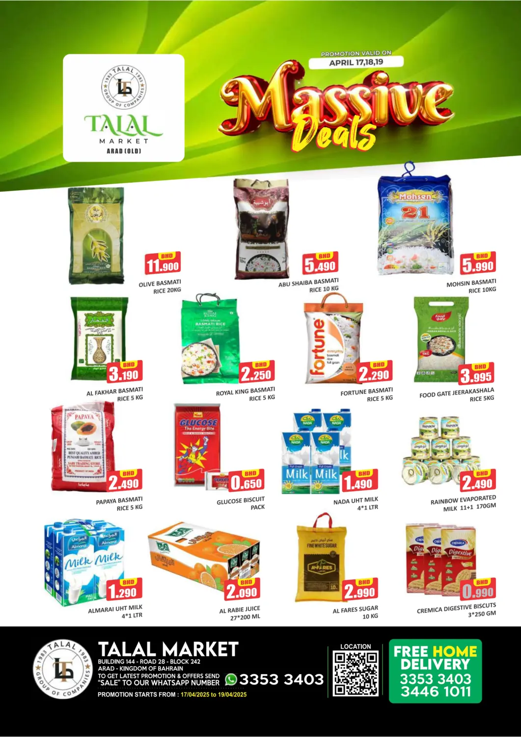 Bahrain Talal Markets offers in D4D Online. Massive Deals @  Arad(Old). . Till 19th April