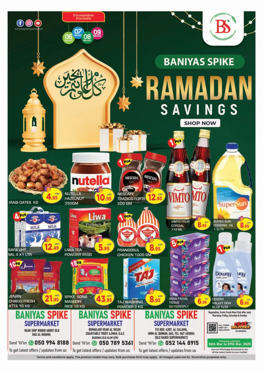UAE - Abu Dhabi Baniyas Spike  offers in D4D Online. Ras Al-Khaimah ,Umm Al Quwain. . Till 9th March