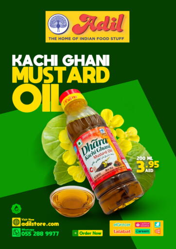 UAE - Sharjah / Ajman Adil Supermarket offers in D4D Online. Dhara Kachi Ghani Mustard Oil 200Ml. . Till 12th December