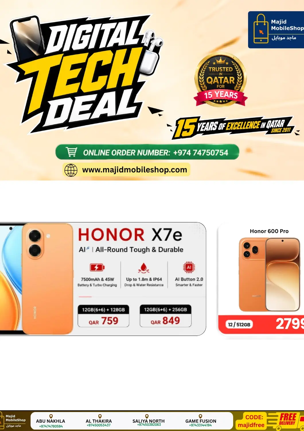 Qatar - Doha Majid Mobile Shop offers in D4D Online. Digital Tech Deals. . Till 16th July