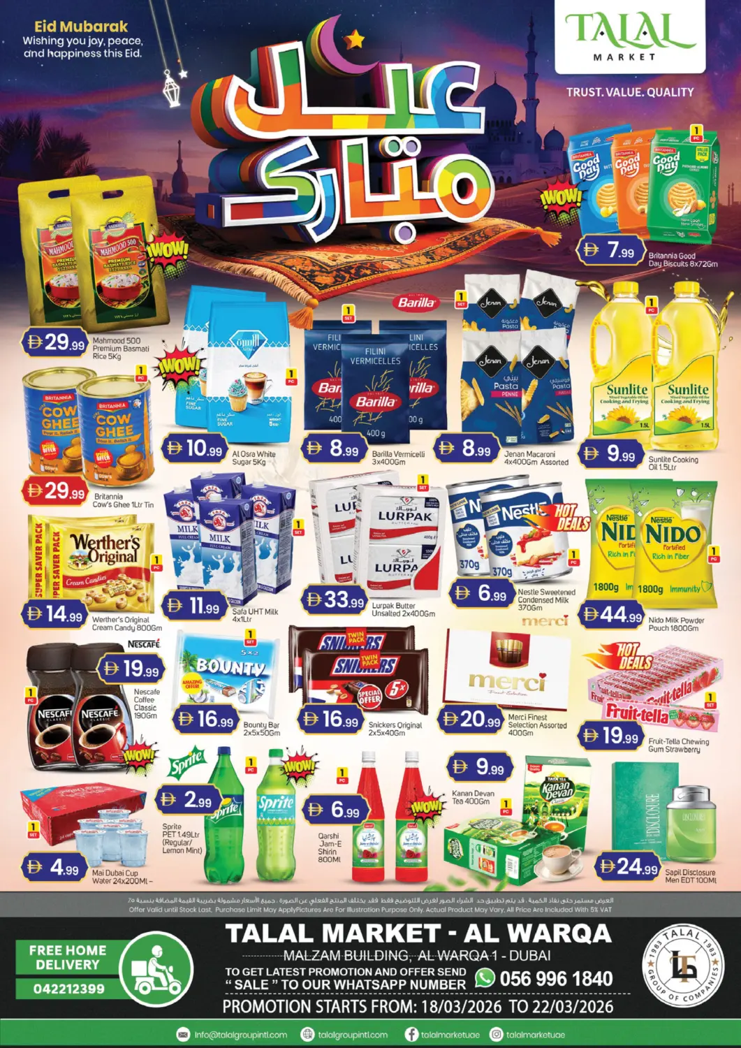 UAE - Dubai TALAL MARKET offers in D4D Online. Warqa 1 - Dubai. . Till 22nd March