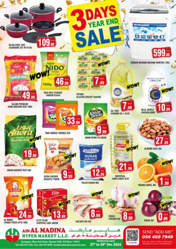 UAE - Sharjah / Ajman Ain Al Madina Hypermarket offers in D4D Online. 3 Days Year End Sale. . Till 29th December