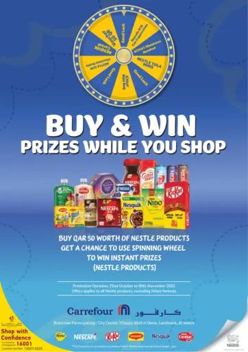 Carrefour - Buy & Win Prizes While You Shop in Qatar Offers - Qatar Buy & Win Prizes While You Shop