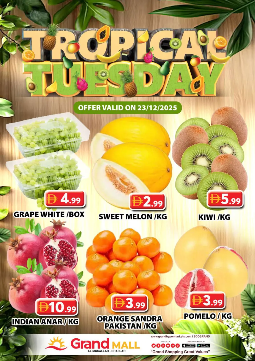 UAE - Sharjah / Ajman Grand Hyper Market offers in D4D Online. Al Musallah ,Sharjah. . Only On 23rd December