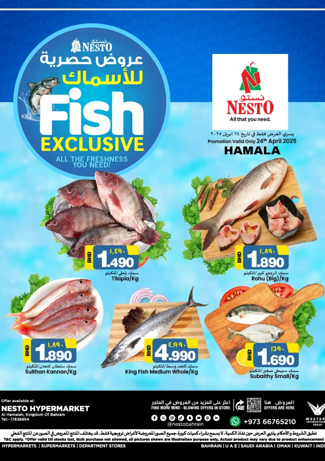 Bahrain NESTO  offers in D4D Online. Fish Deal @ Al Hamala. . Only On 24th April