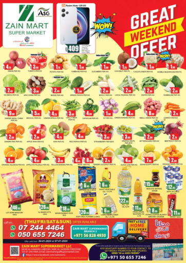 UAE - Ras al Khaimah Zain Mart Supermarket offers in D4D Online. Great Weekend Offer. . Till 7th January