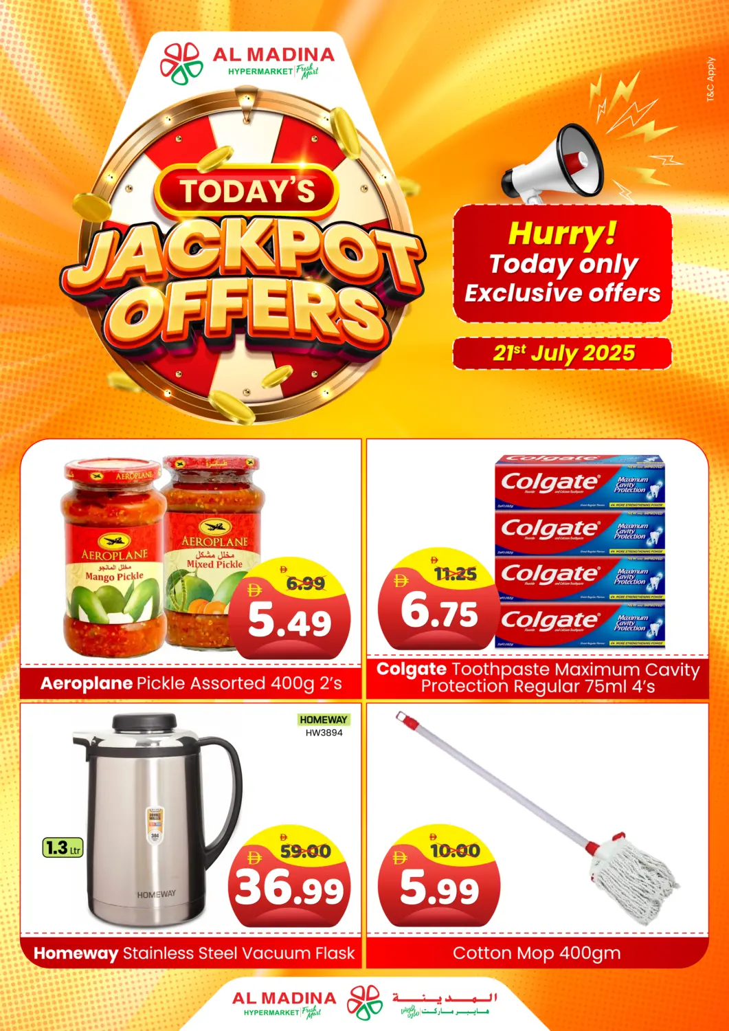 UAE - Abu Dhabi Al Madina Hypermarket offers in D4D Online. Today's Jackpot Offers. . Only On 21st July