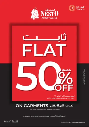 Nesto Hyper Market - Nesto Flat 50% Off Al Ansab in Oman Offers - Oman Nesto Flat 50% Off Al Ansab