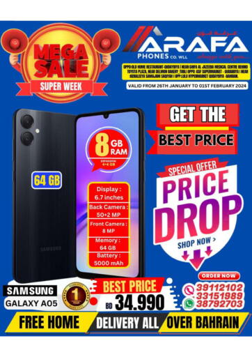 Bahrain Arafa Phones offers in D4D Online. Mega Sale Super Week. . Till 1st February