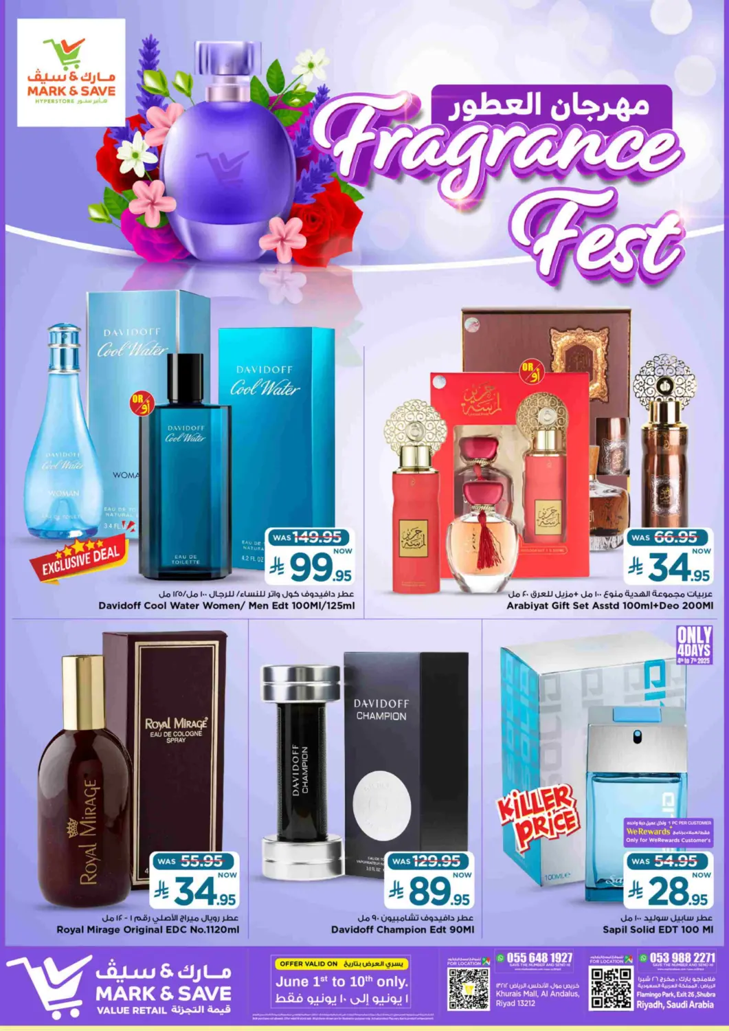 KSA, Saudi Arabia, Saudi - Riyadh Mark & Save offers in D4D Online. Fragrance Fest. . Till 10th June