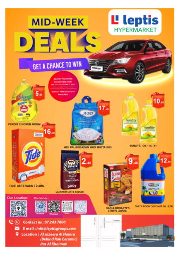 UAE - Ras al Khaimah Leptis Hypermarket  offers in D4D Online. Midweek Deals. . Till 1st March