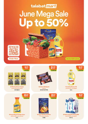 Bahrain Talabat Mart offers in D4D Online. June Mega Sale Upto 50% Off. . Till 12th June