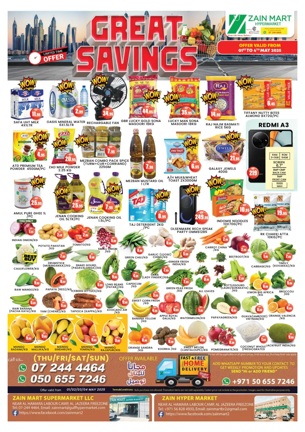 UAE - Ras al Khaimah Zain Mart Supermarket offers in D4D Online. Great Savings. . Till 4th May