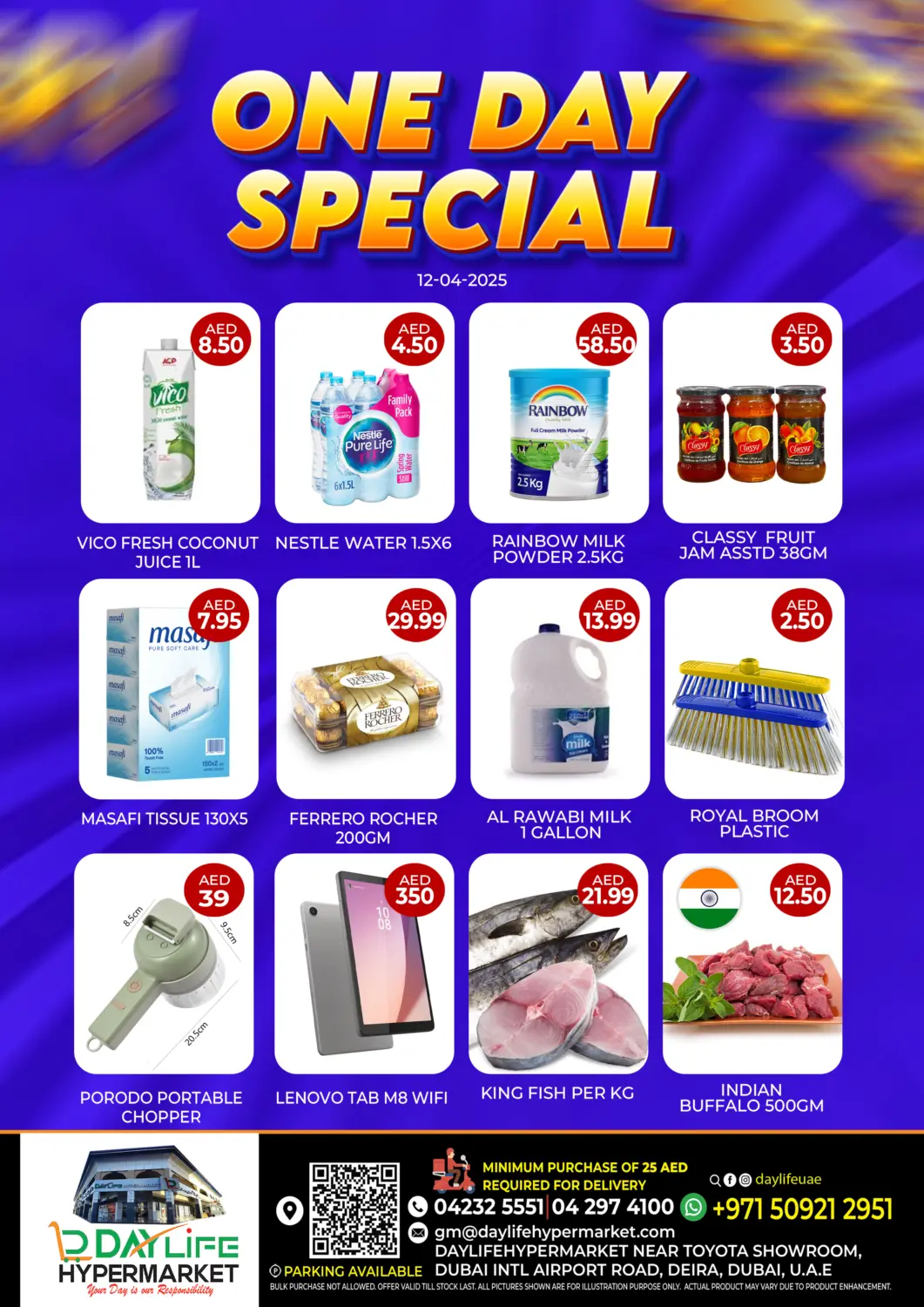 UAE - Dubai Daylife Hypermarket LLC offers in D4D Online. One Day Special. . Only On 12th April