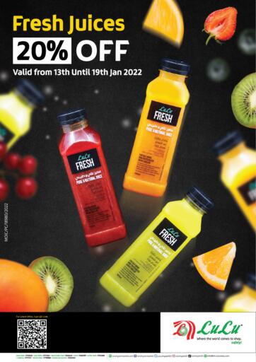 Bahrain LuLu Hypermarket offers in D4D Online. Fresh Juices 20% OFF. . Till 19th January