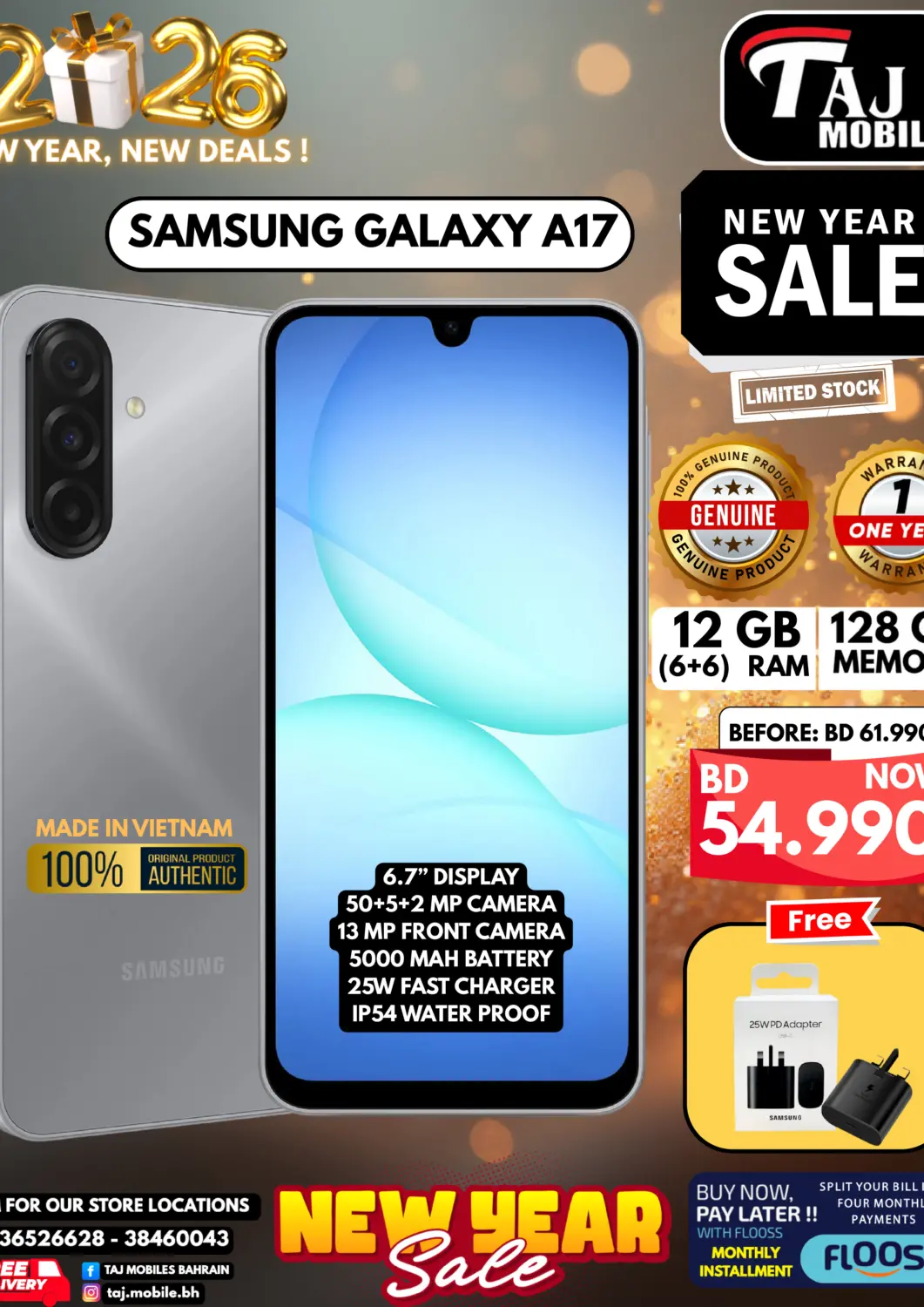 Bahrain Taj Mobiles offers in D4D Online. New Year Sale. . Until  Stock Last