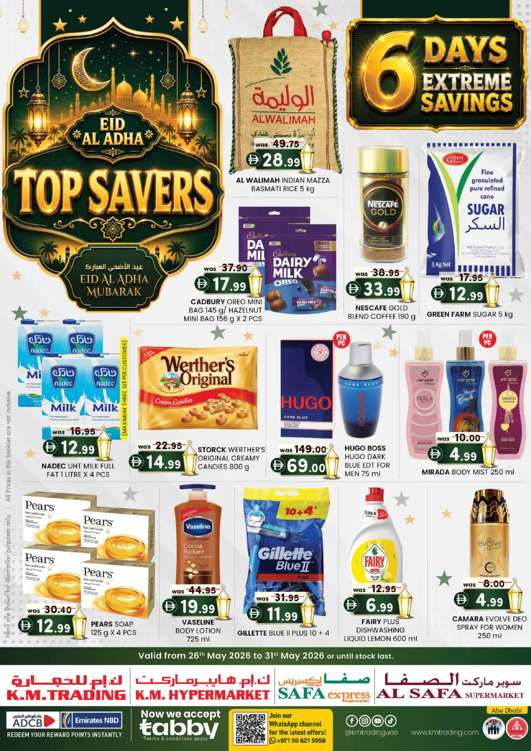 UAE - Abu Dhabi K.M Hypermarket offers in D4D Online. TOP SAVERS (EID AL ADHA) 6 DAYS EXTREME SAVINGS. . Till 31st May