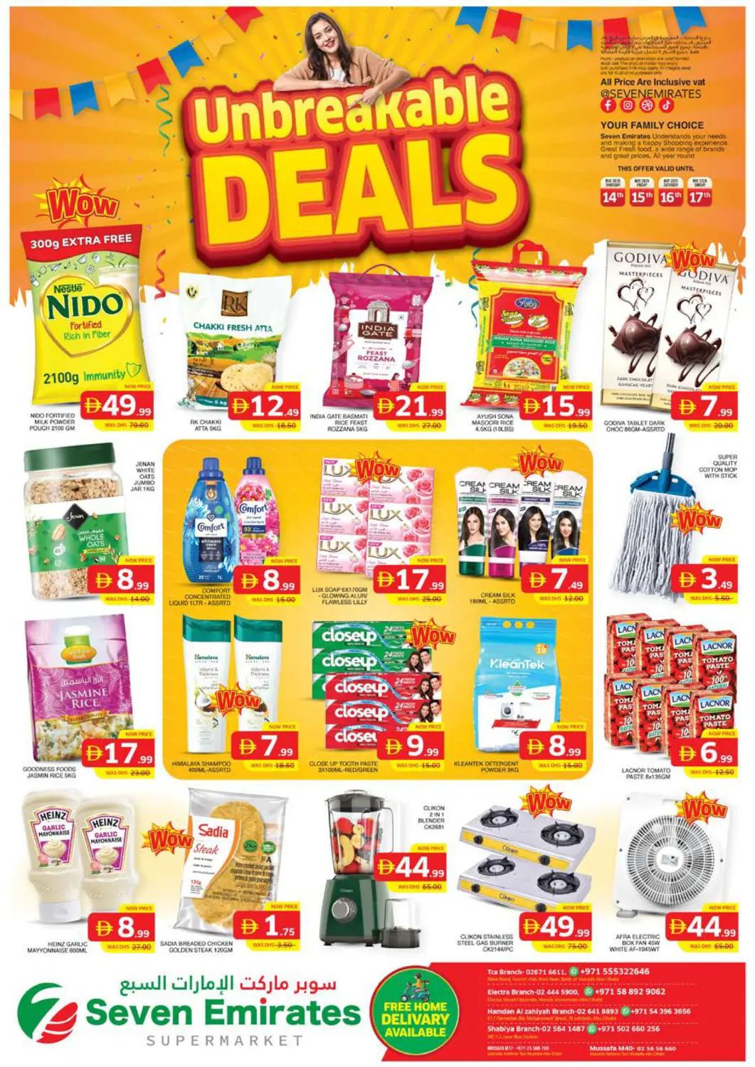 UAE - Abu Dhabi Seven Emirates Supermarket offers in D4D Online. TCA, Electra,Hamdan And Shabiya. . Till 17th May