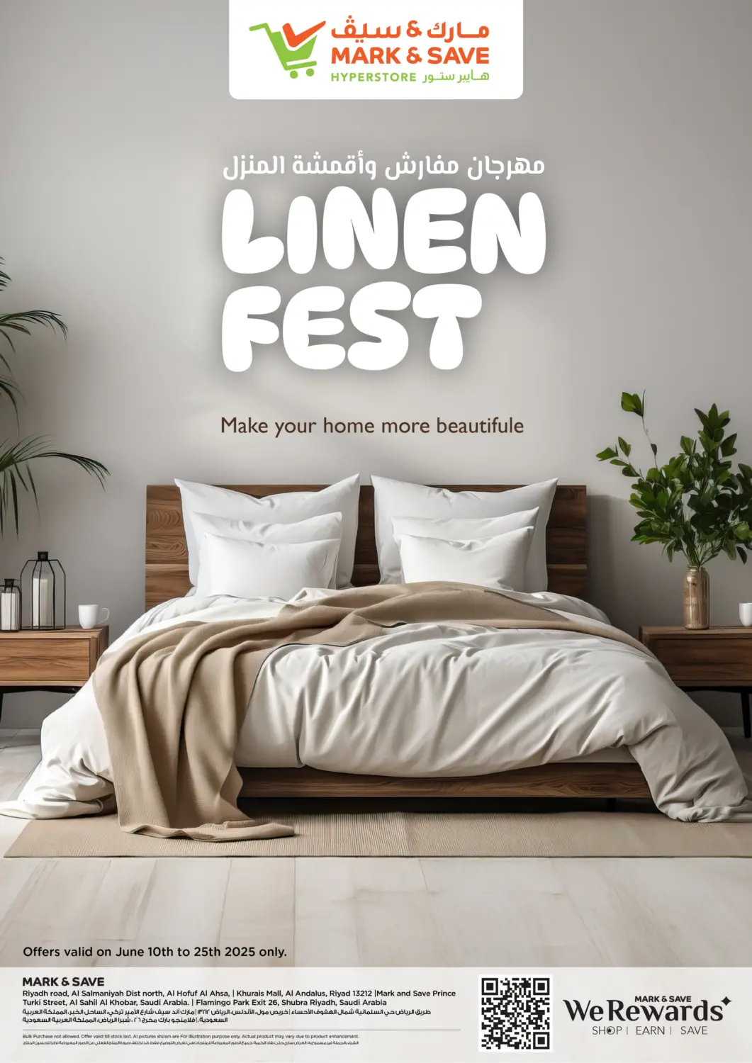 KSA, Saudi Arabia, Saudi - Riyadh Mark & Save offers in D4D Online. Linen Fest. . Till 25th June