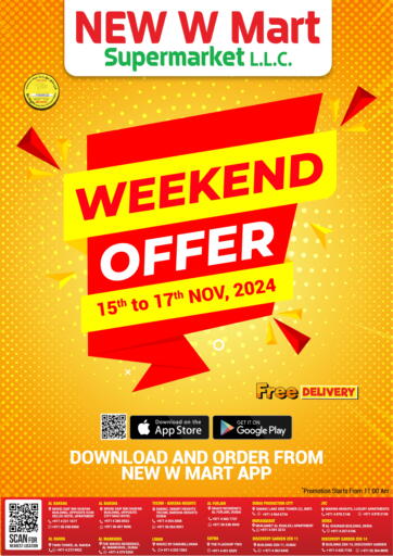 UAE - Dubai NEW W MART SUPERMARKET  offers in D4D Online. Weekend Offer. . Till 17th November