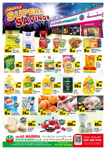 UAE - Sharjah / Ajman Ain Al Madina Hypermarket offers in D4D Online. Super Savings. . Till 12th January