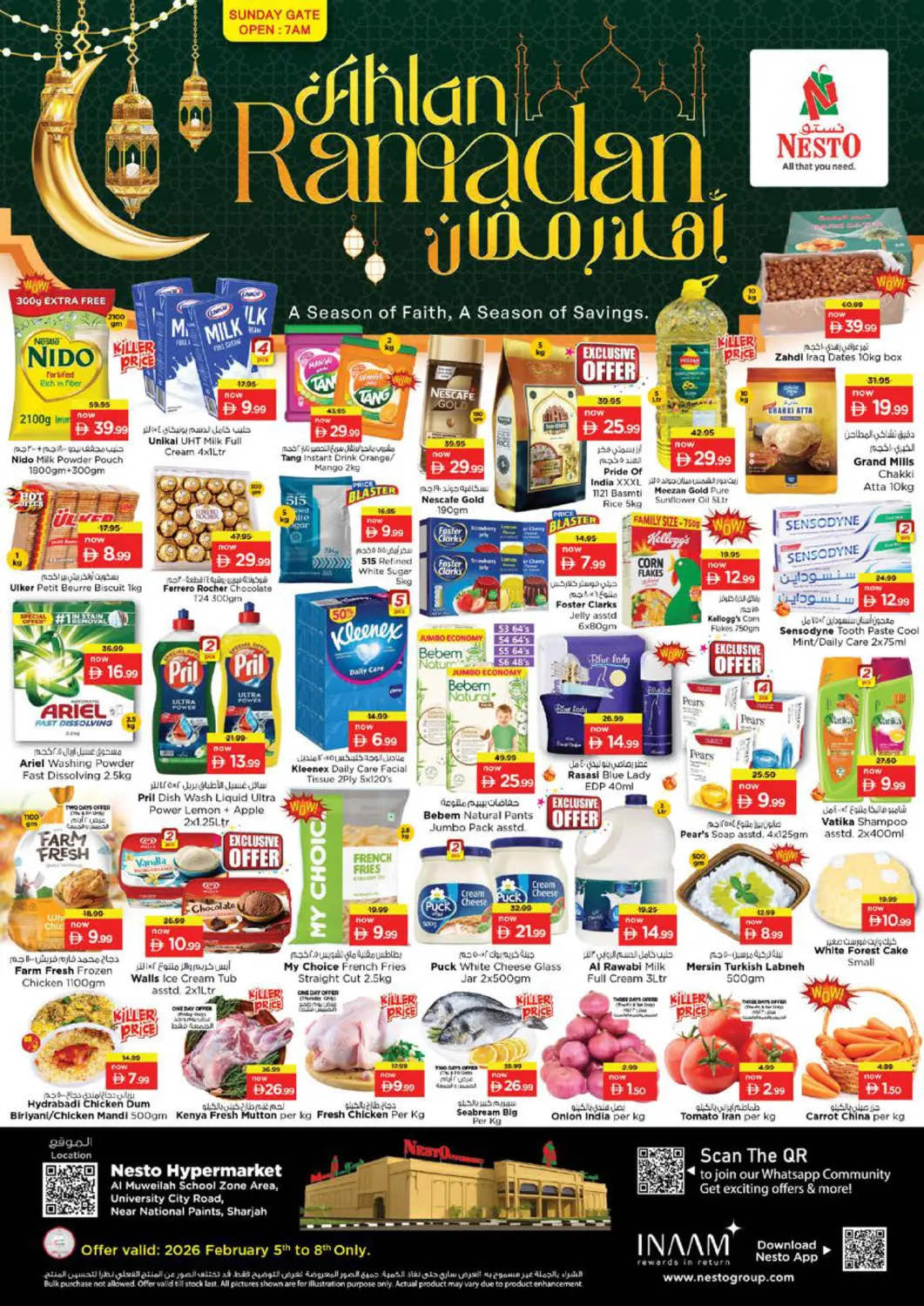 UAE - Sharjah / Ajman Nesto Hypermarket offers in D4D Online. Al Muwaeiliya, School Zone, Sharjah. . Till 8th February