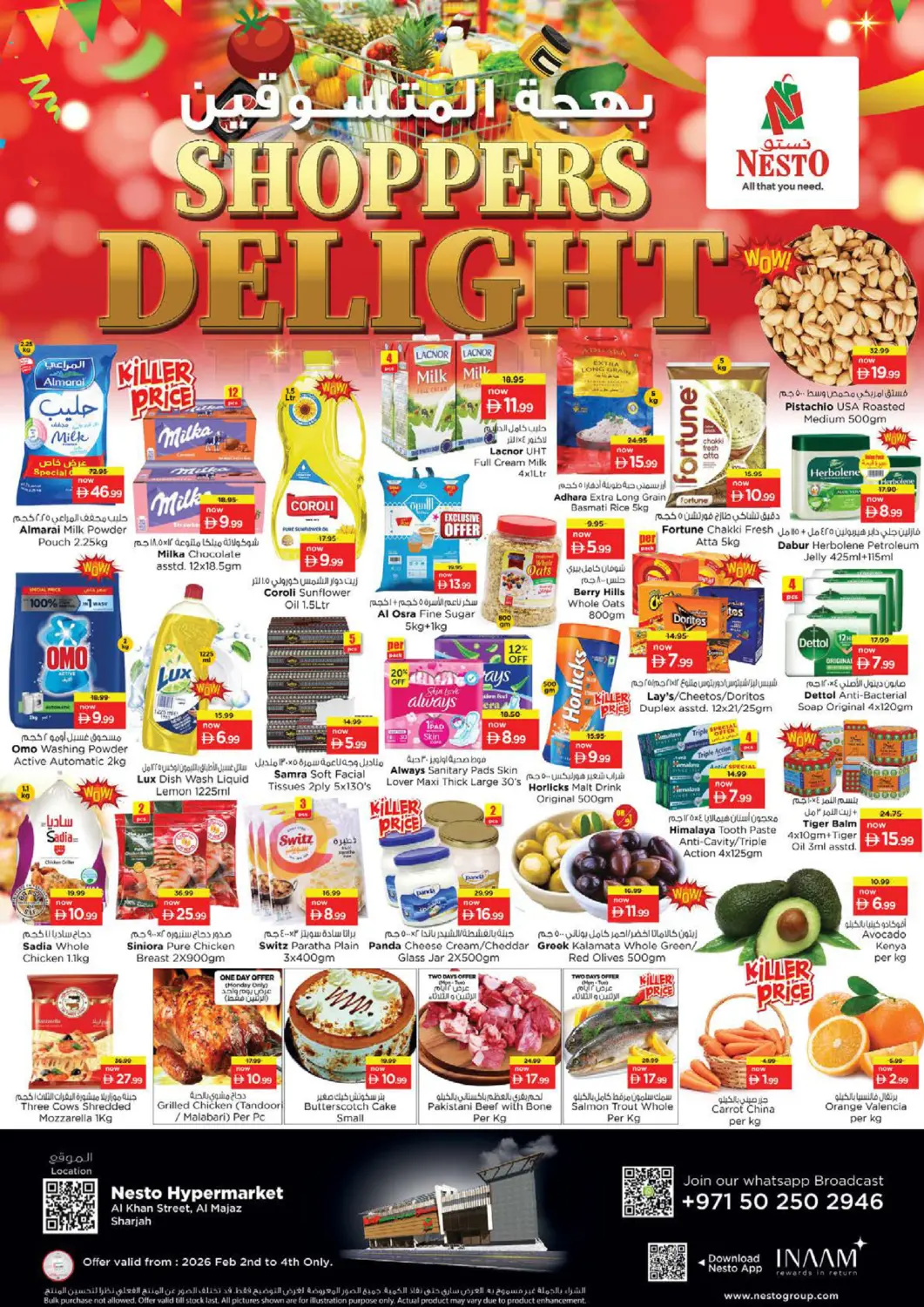 UAE - Sharjah / Ajman Nesto Hypermarket offers in D4D Online. Al Khan Street Al Majaz, Sharjah. . Till 4th February