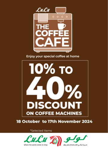 Coffee Cafe 10% to 40% Discount on Coffee Machine