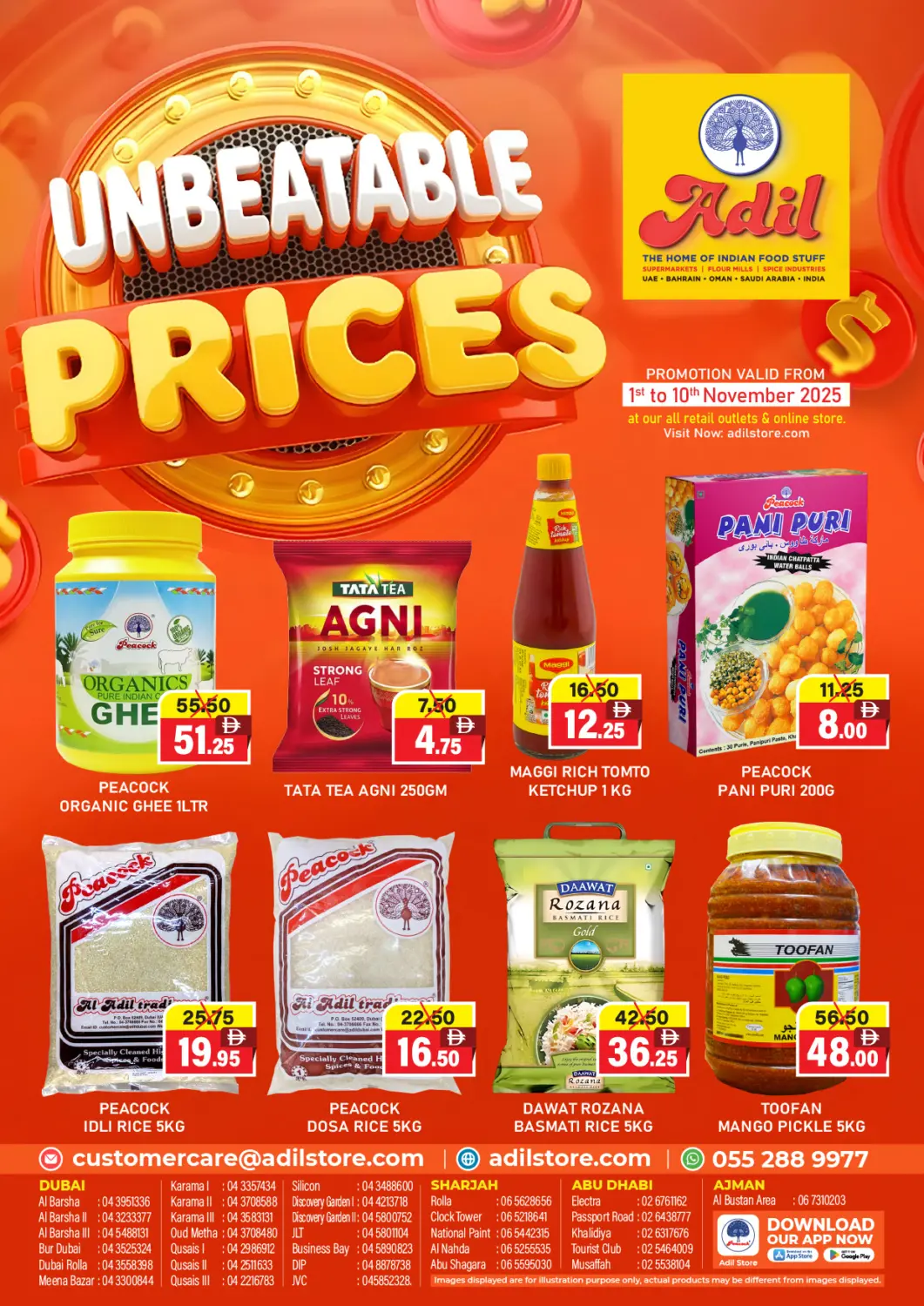 UAE - Dubai Adil Supermarket offers in D4D Online. Unbeatable Prices. . Till10th November