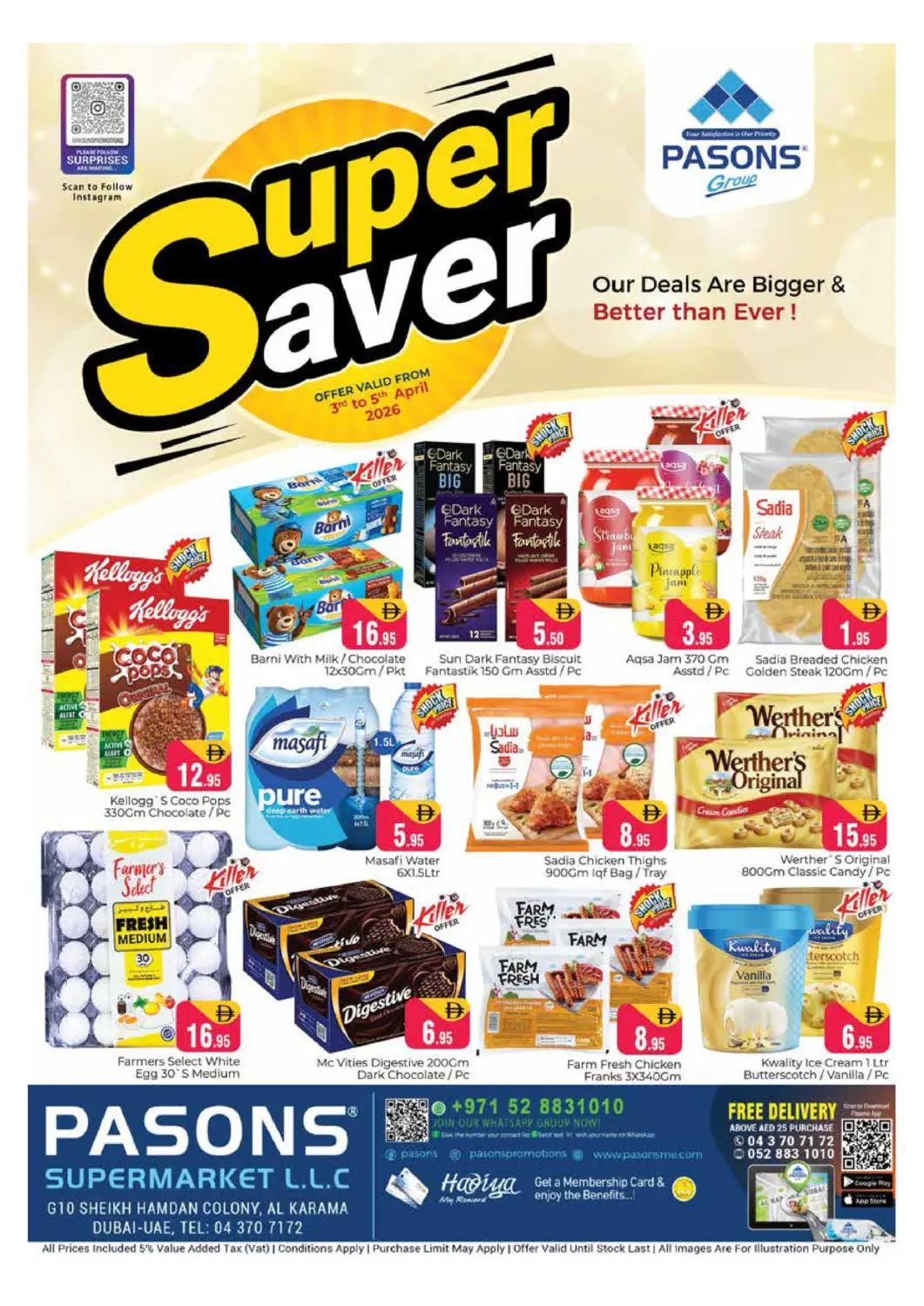 UAE - Dubai Pasons Hypermarket offers in D4D Online. Karama, Dubai. . Till 5th April