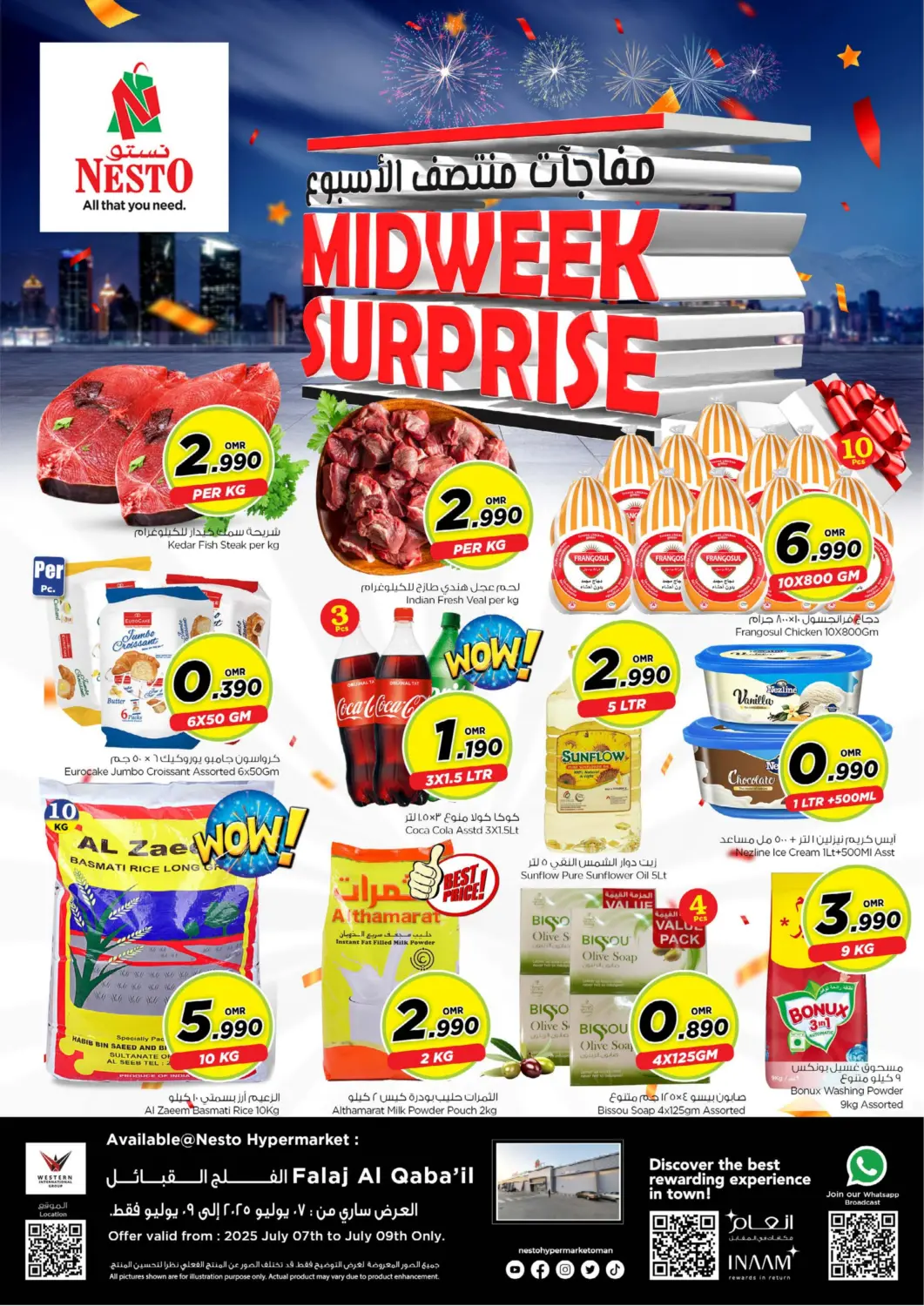 Oman - Muscat Nesto Hyper Market   offers in D4D Online. Midweek Surprise. . Till 9th July