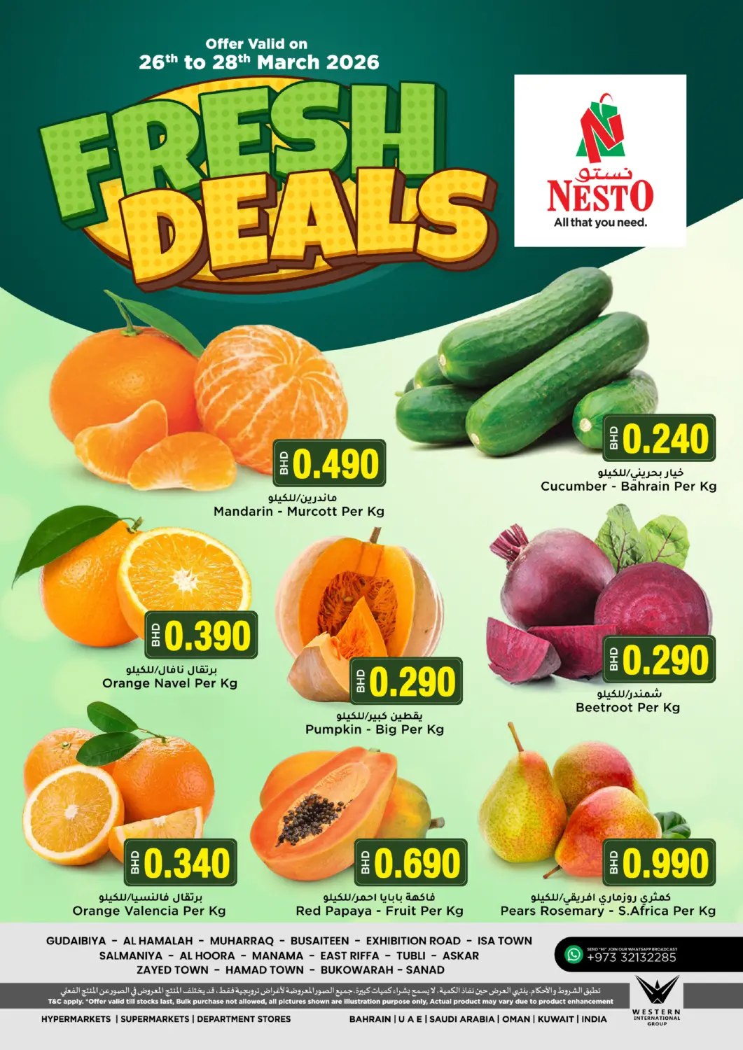 Bahrain NESTO  offers in D4D Online. Fresh Deals. . Till 28th March