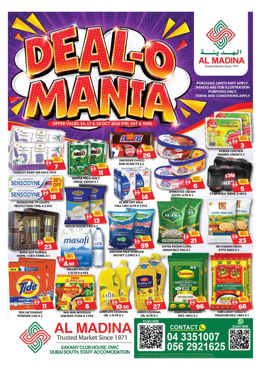 Bahrain AL MADINA (Dubai) offers in D4D Online. Sakany Club House,DWC. . Till 18th October