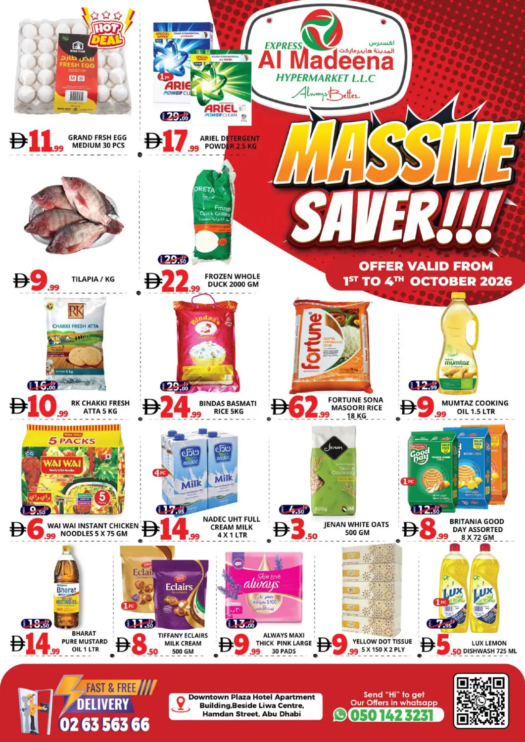 UAE - Abu Dhabi EXPRESS AL MADEENA HYPERMARKET LLC offers in D4D Online. Hamdan Street ,Abu Dhabi. . Till 4th October
