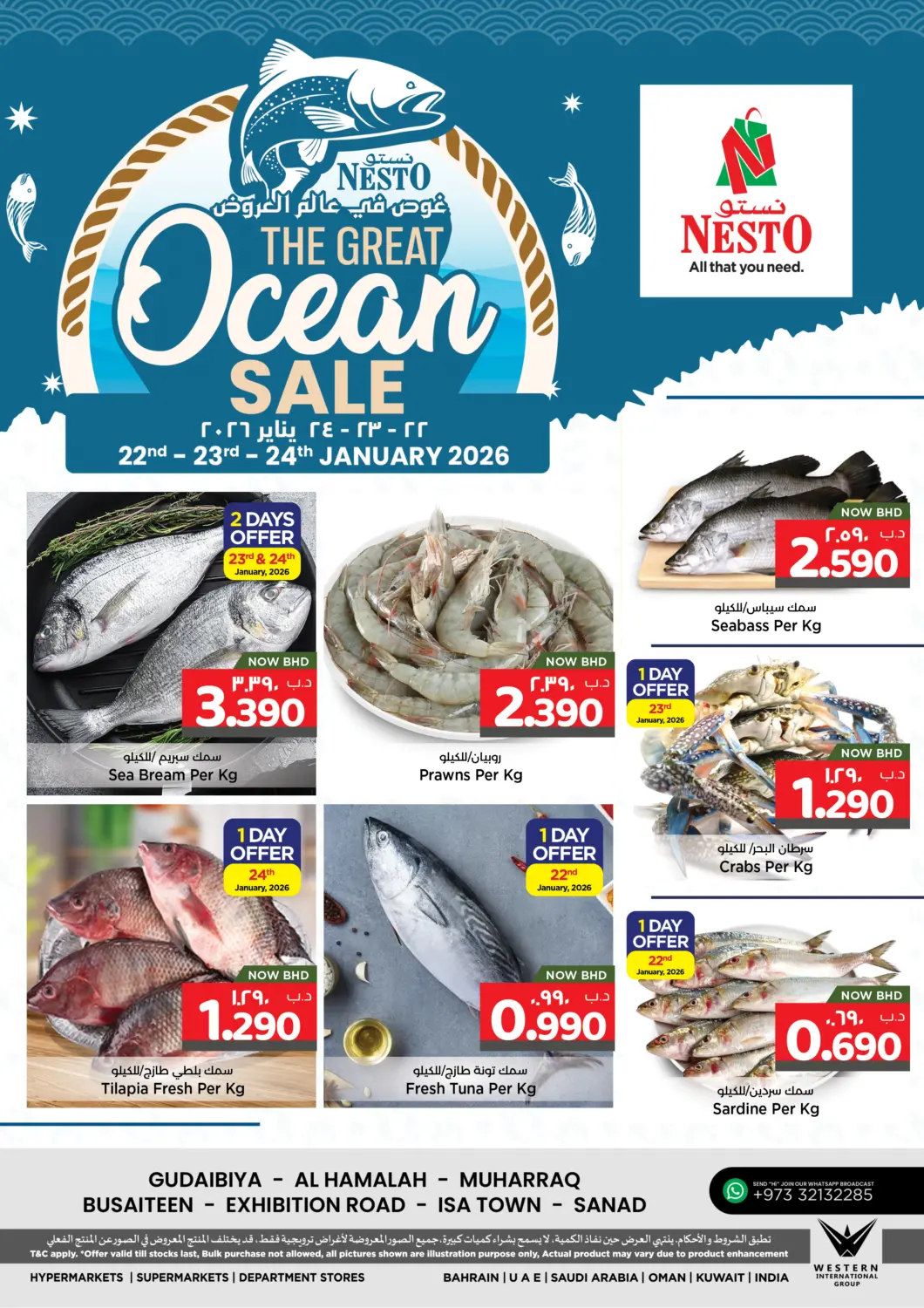 Bahrain NESTO  offers in D4D Online. The Great Ocean Sale. . Till 24th January