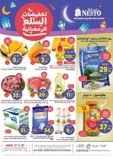 KSA, Saudi Arabia, Saudi - Al-Kharj Nesto offers in D4D Online. Ramadan Goods Discounts. . Till 28th March