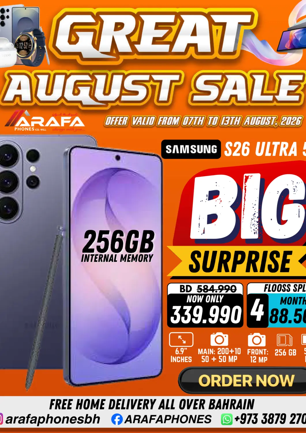 Bahrain Arafa Phones offers in D4D Online. Great August Sale. . Till 13th August