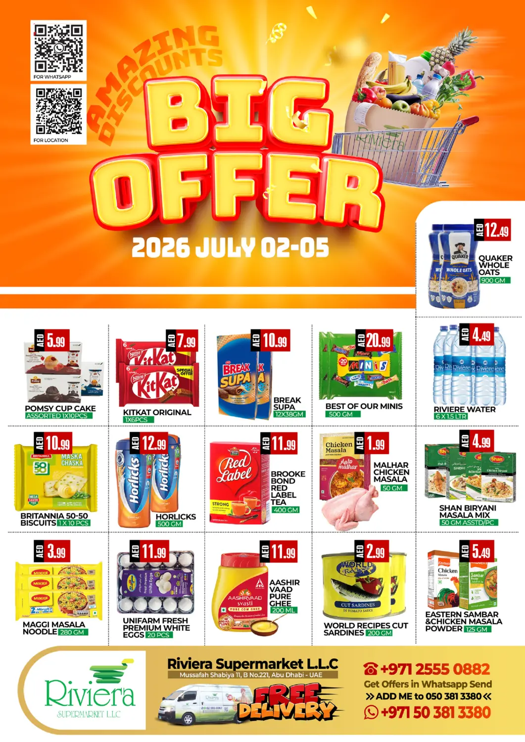 UAE - Abu Dhabi  RIVIERA SUPERMARKET L.L.C offers in D4D Online. Big Offer. . Till 5th July