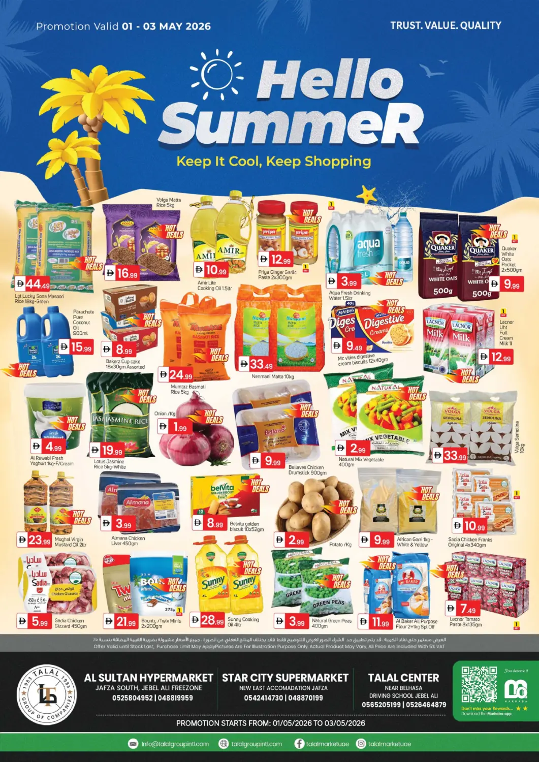 UAE - Dubai TALAL MARKET offers in D4D Online. Hello Summer. . Till 3rd May