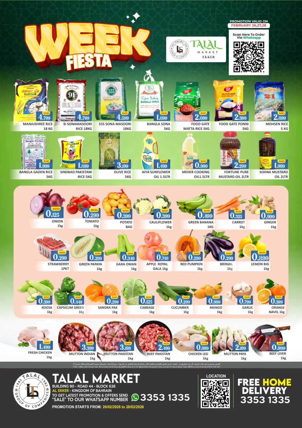 Bahrain Talal Markets offers in D4D Online. Week Fiesta @ Ekker. . Till 28th February