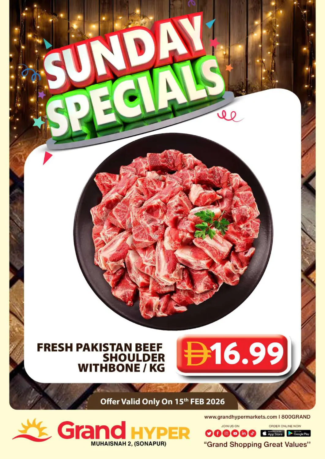 UAE - Dubai Grand Hyper Market offers in D4D Online. Muhaisinah 2 Sonapur. . Only On 15th February