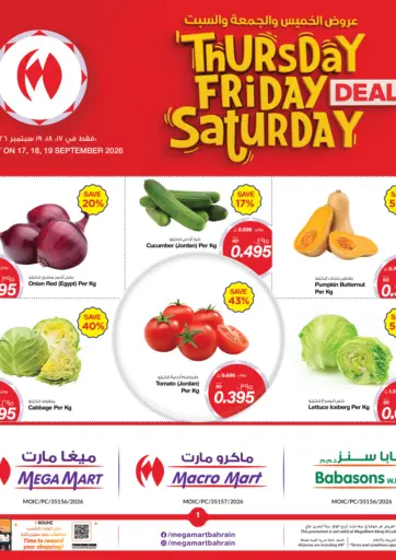 ThursdayFriday Saturday Deals