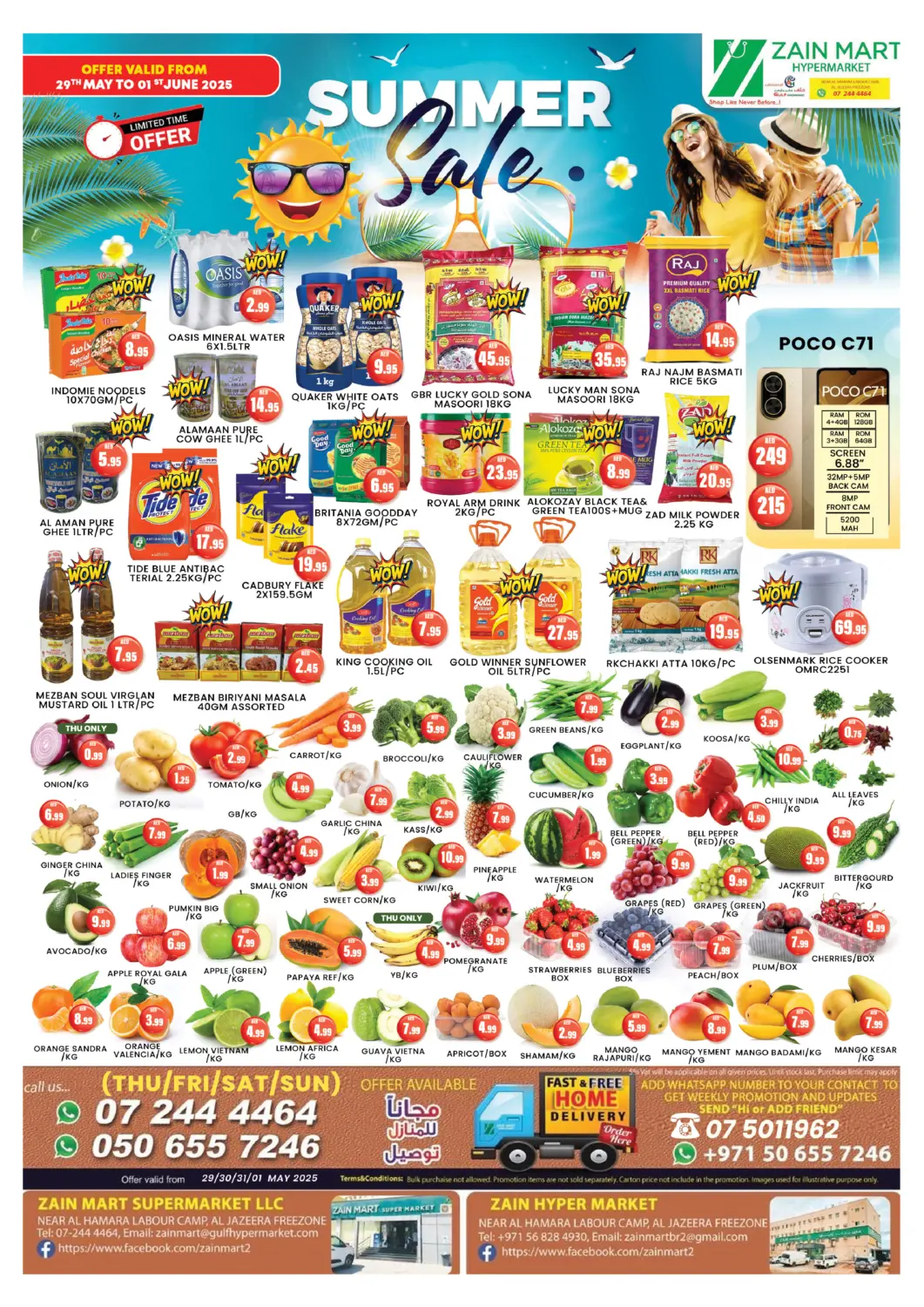UAE - Ras al Khaimah Zain Mart Supermarket offers in D4D Online. Summer Sale. . Till 1st June
