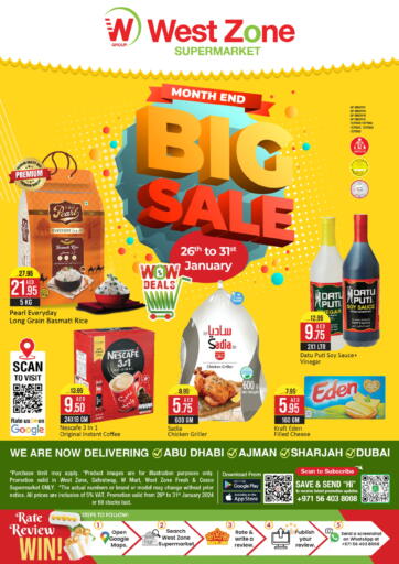 UAE - Sharjah / Ajman West Zone Supermarket offers in D4D Online. MONTH END BIG SALE. . Till 31st Janurary