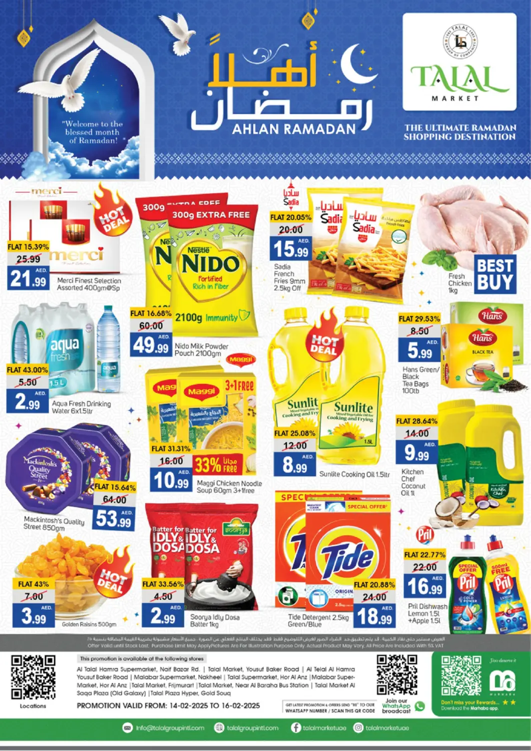 UAE - Dubai TALAL MARKET offers in D4D Online. Ahlan Ramadan. . Till 16th February