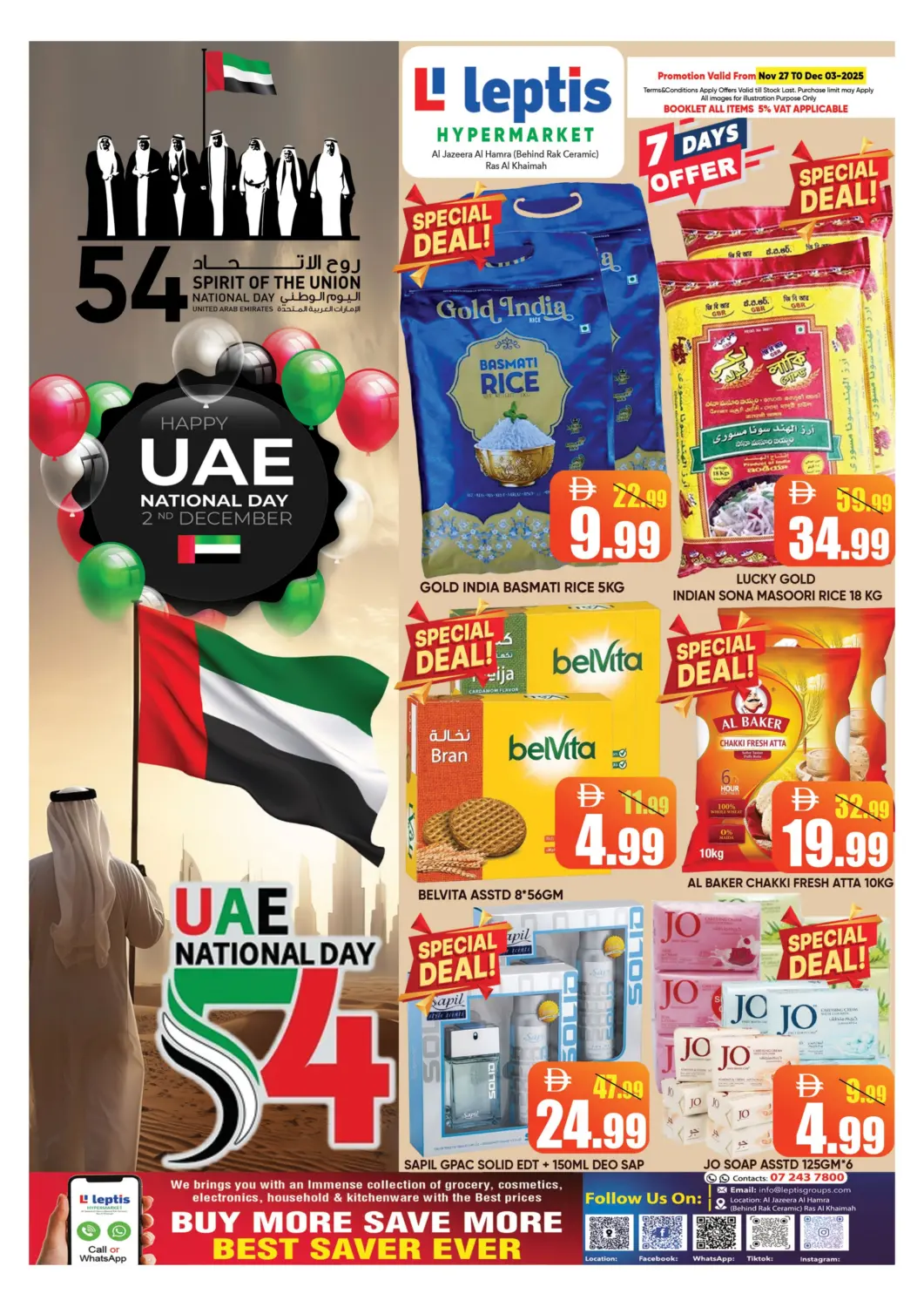 UAE - Ras al Khaimah Leptis Hypermarket  offers in D4D Online. Al jazeera Al Hamrah, Ras Al Khaimah. . Till 3rd December