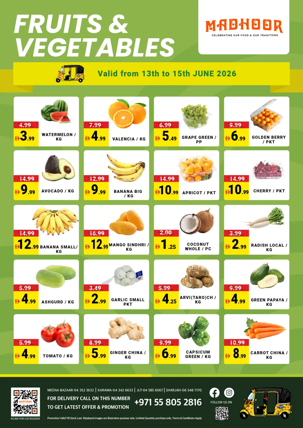 UAE - Dubai MADHOOR SUPERMARKET L.L.C offers in D4D Online. Fruits & Vegetables. . Till 15th June