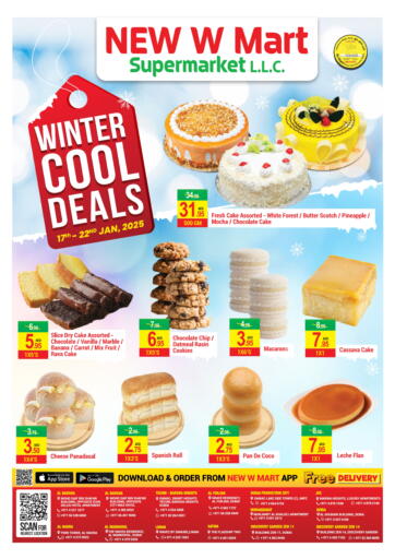 UAE - Dubai NEW W MART SUPERMARKET  offers in D4D Online. Winter Cool Deals. . Till 22nd January