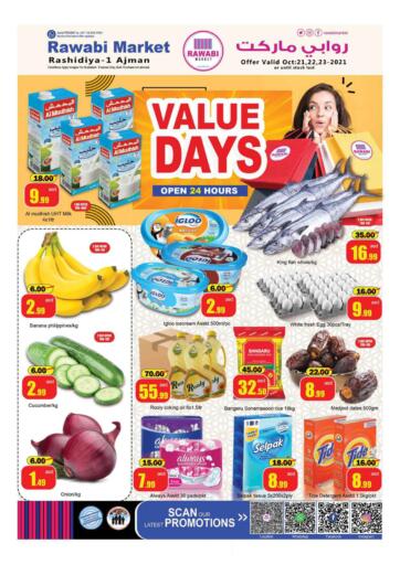 UAE - Sharjah / Ajman Rawabi Market Ajman offers in D4D Online. Rashidiya - Value Days. . Till 23rd October
